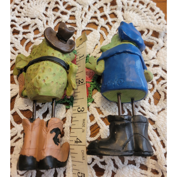 Russ Berrie Police Officer & Cowboy Frog Kathleen Kelly Copkin Figures Lot of 2 - Picture 3 of 12